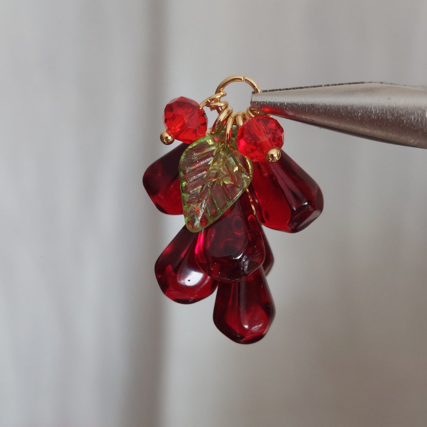 Bulk Dark red resin pomegranate seeds charms for jewelry making