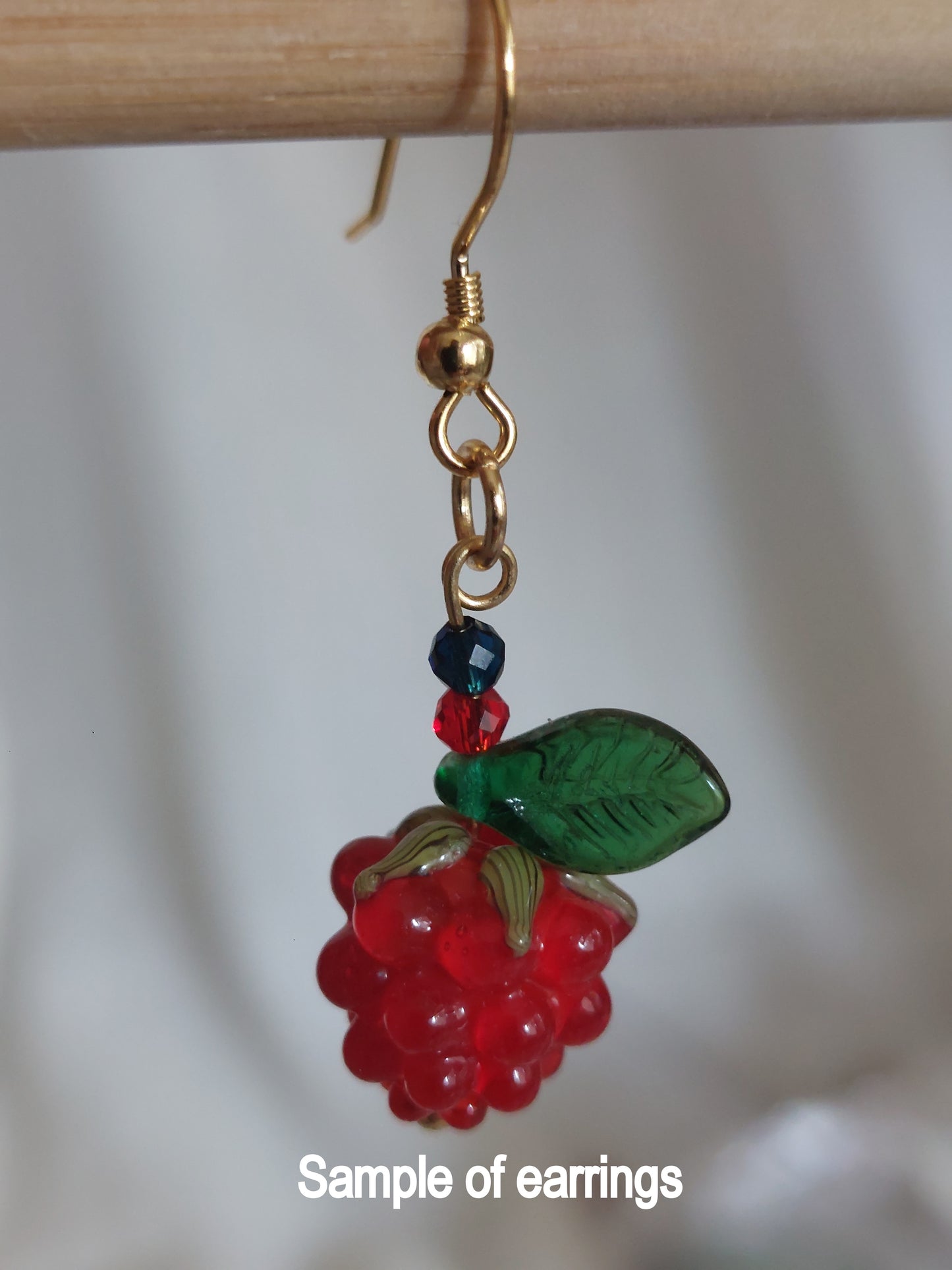 Glass berries and fruits beads for jewelry making, ready to make jewelry