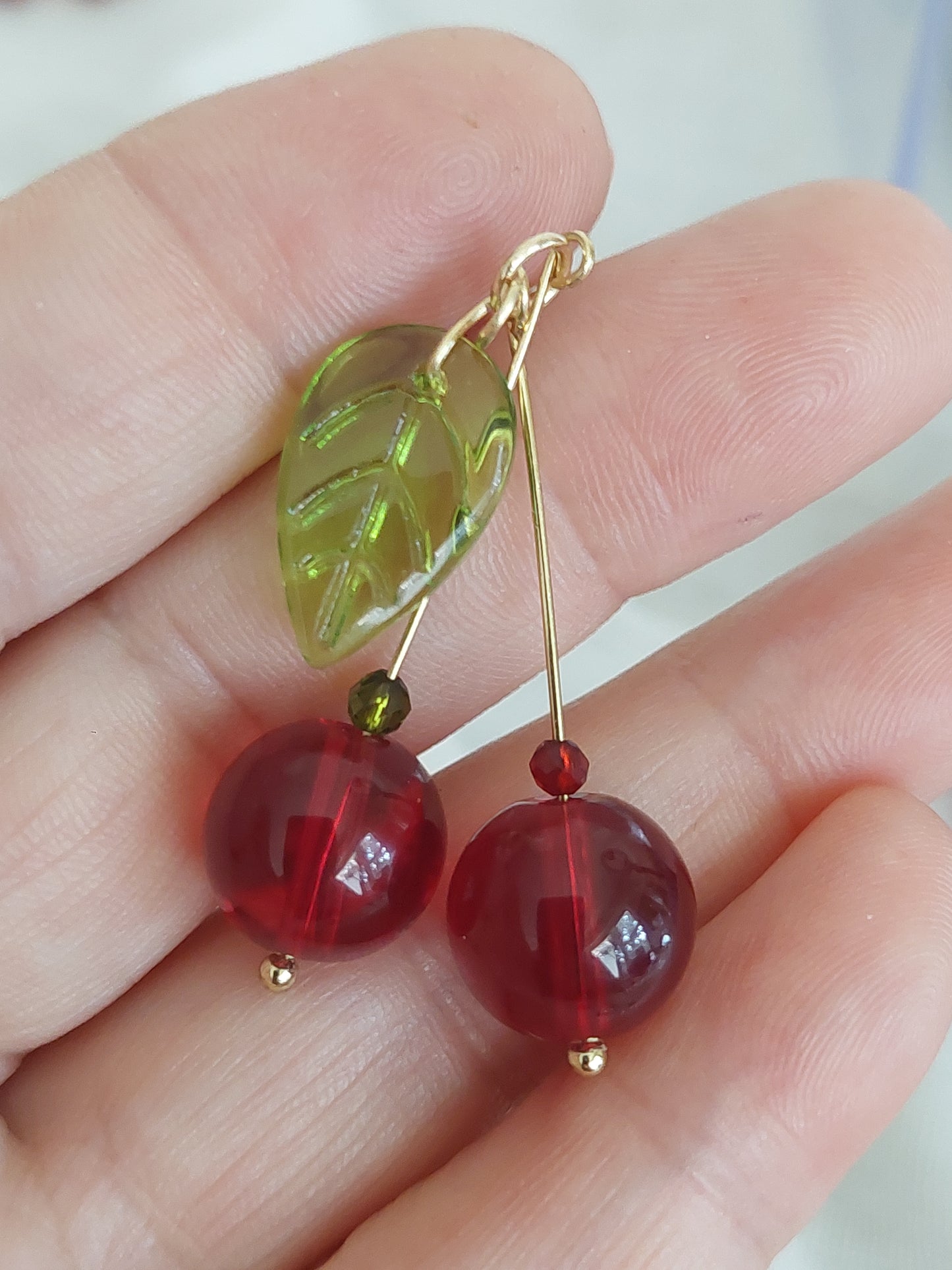 Glass berries and fruits beads for jewelry making, ready to make jewelry