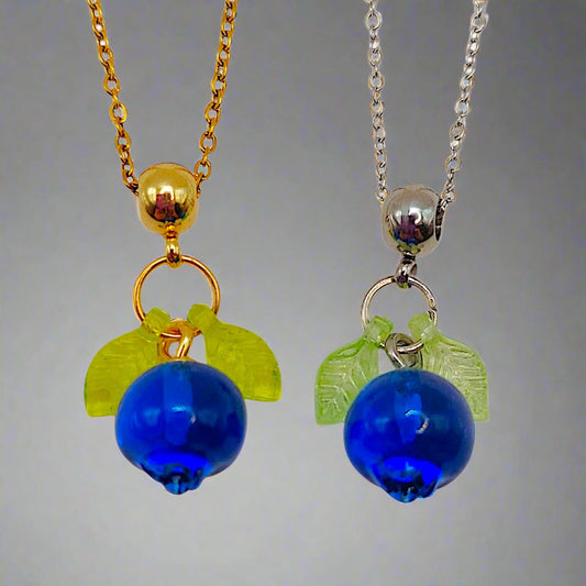 Lightweight Blueberry resin bead jewelry, crafted with non-tarnish, hypoallergenic stainless steel hardware