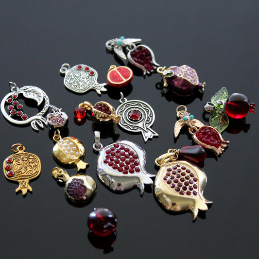 Pomegranate charms for jewelry making