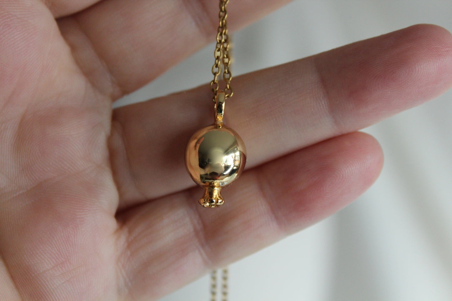 High quality gold plated water resistant pomegranate charm with glass beads