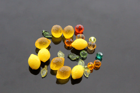 Lemon charms for jewelry making , Ready to make jewelry findings