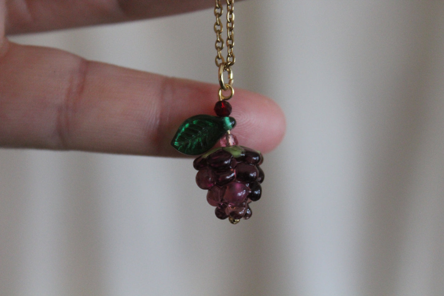 Glass berries and fruits beads for jewelry making, ready to make jewelry