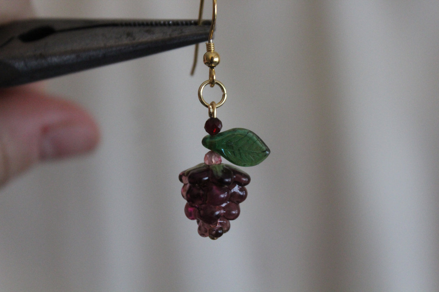 Glass berries and fruits beads for jewelry making, ready to make jewelry