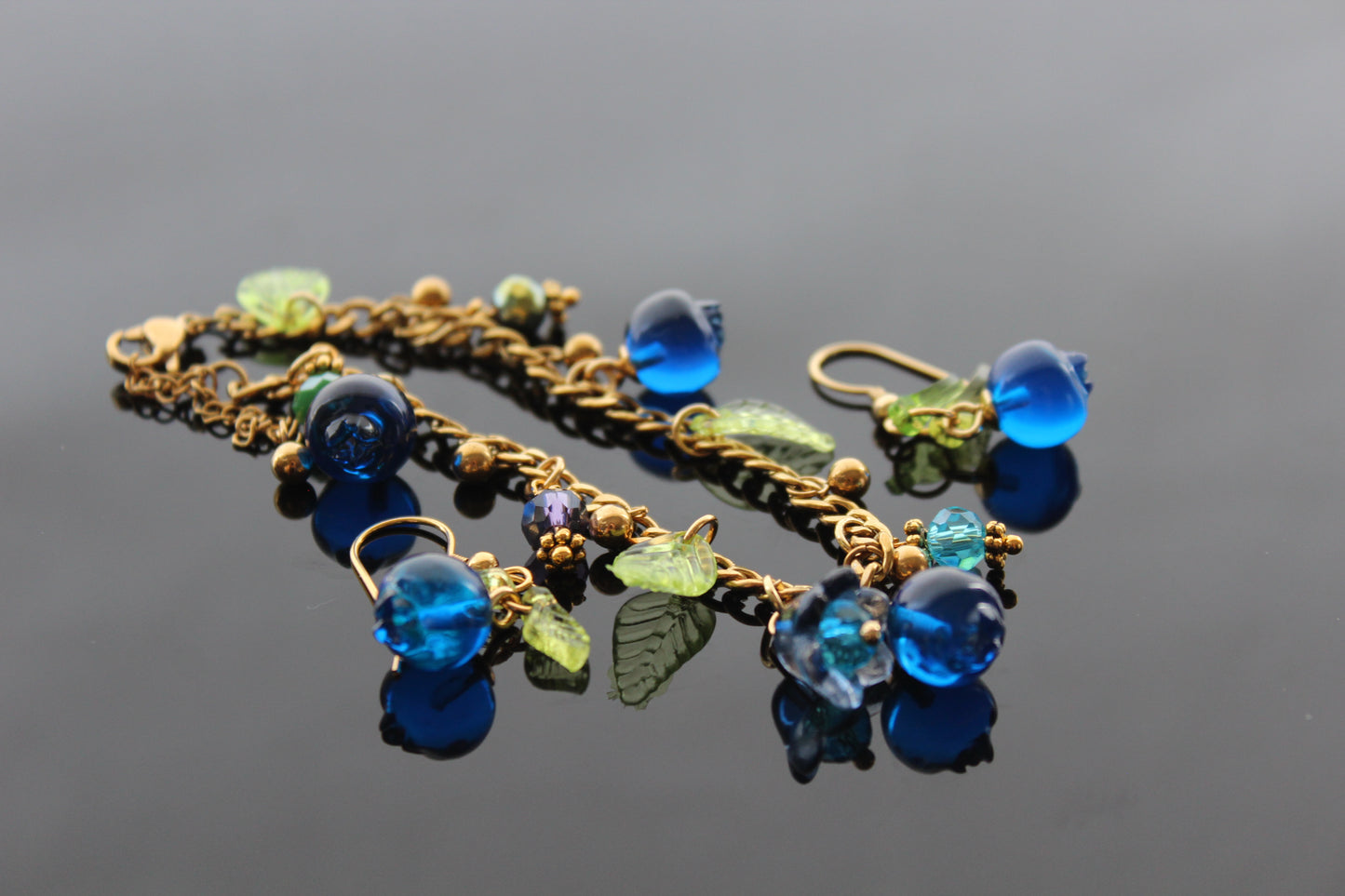 Resin blueberry jewelry set