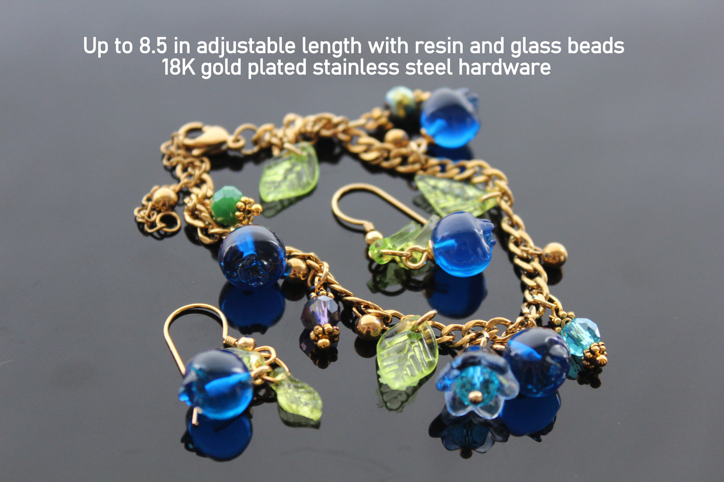 Resin blueberry jewelry set