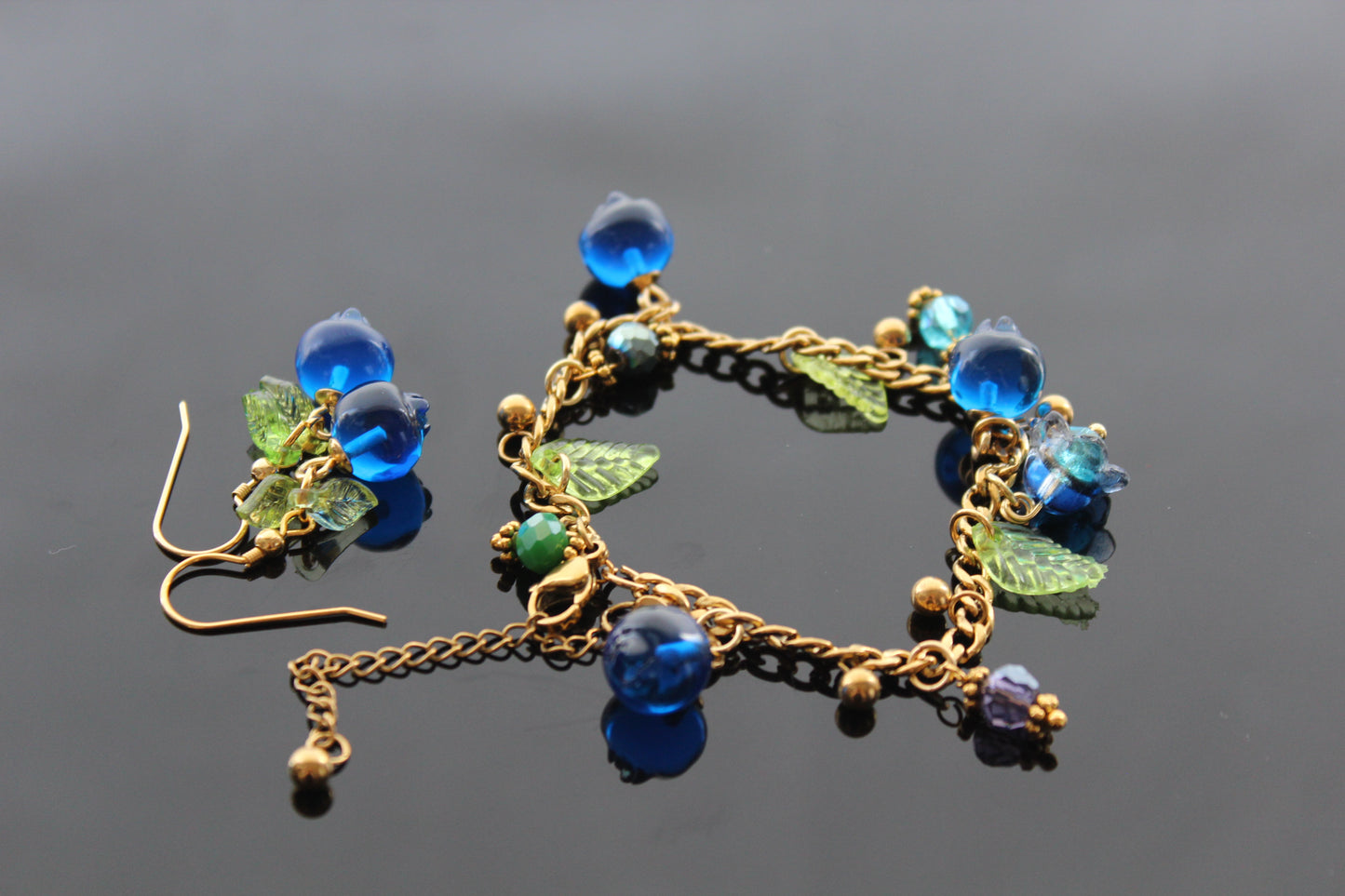 Resin blueberry jewelry set