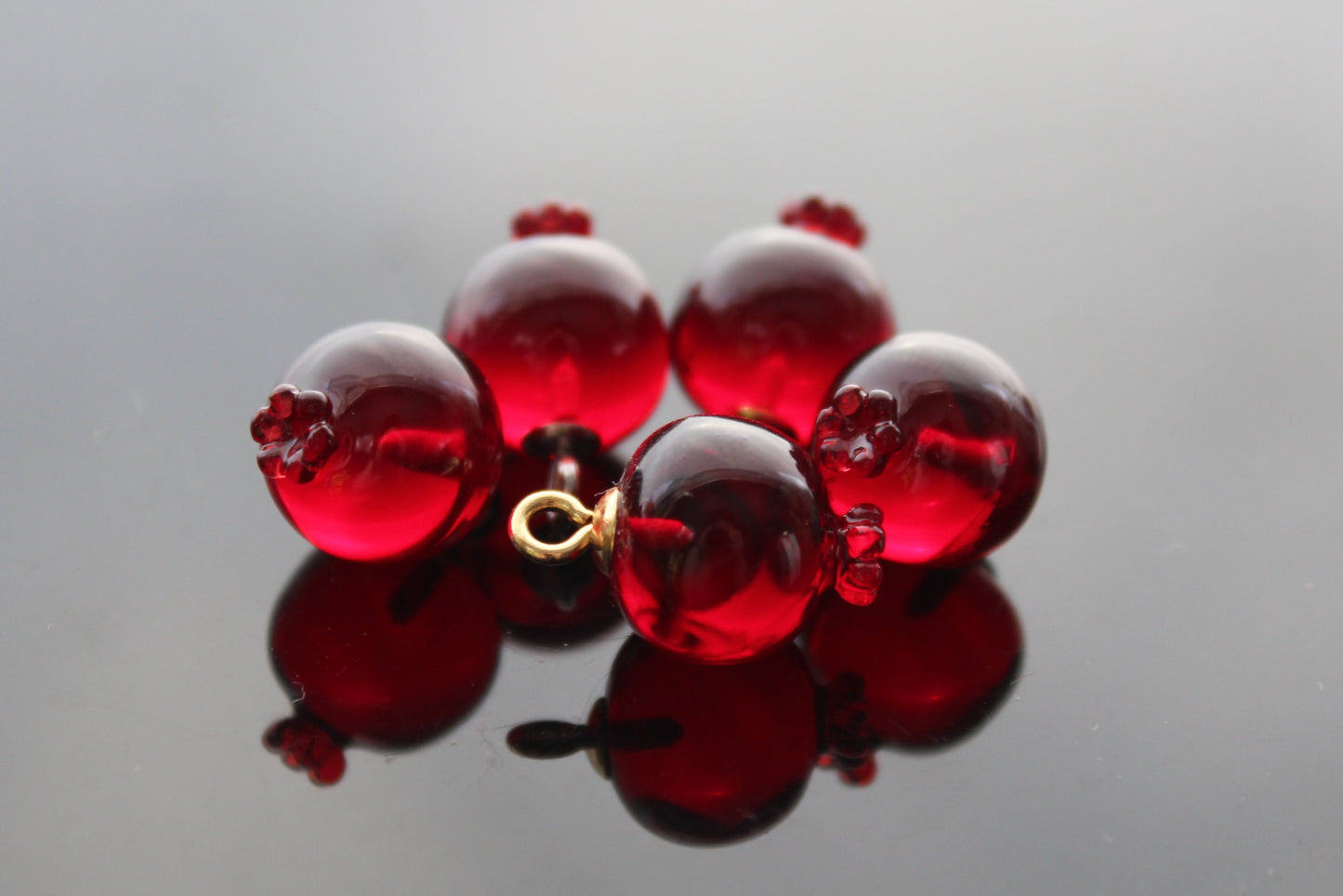 Bulk Dark red resin pomegranate charms for jewelry making