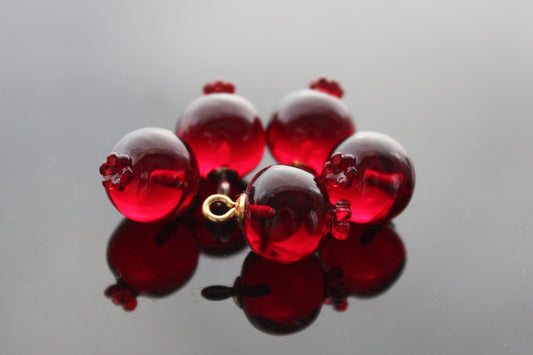 Bulk Dark red resin pomegranate  charms for jewelry making
