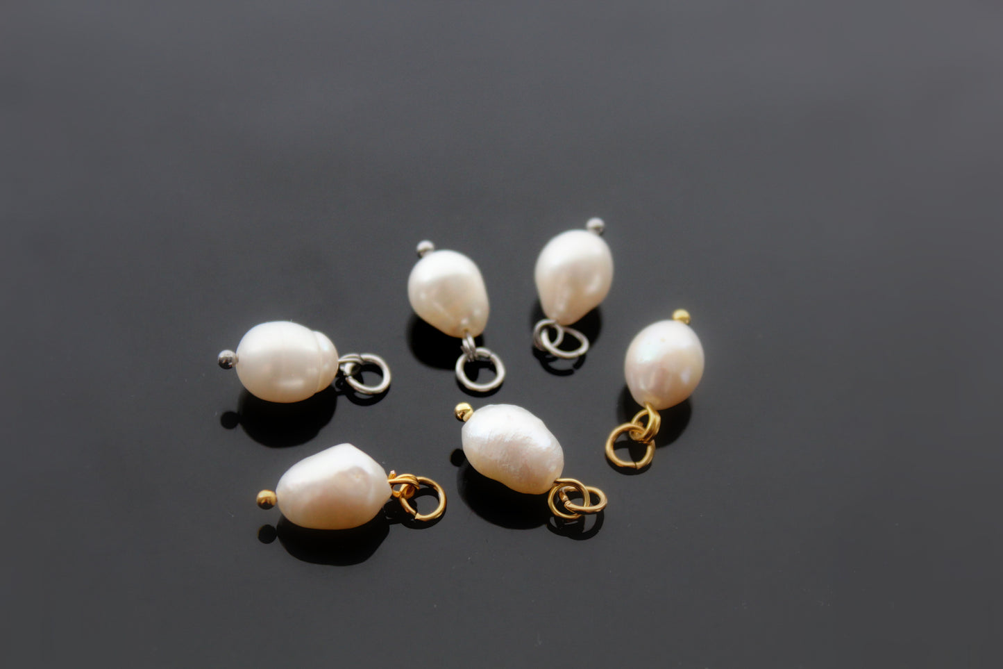 2, 5, 10, 20, 50 natural freshwater pearls for jewelry making with stainless steel parts