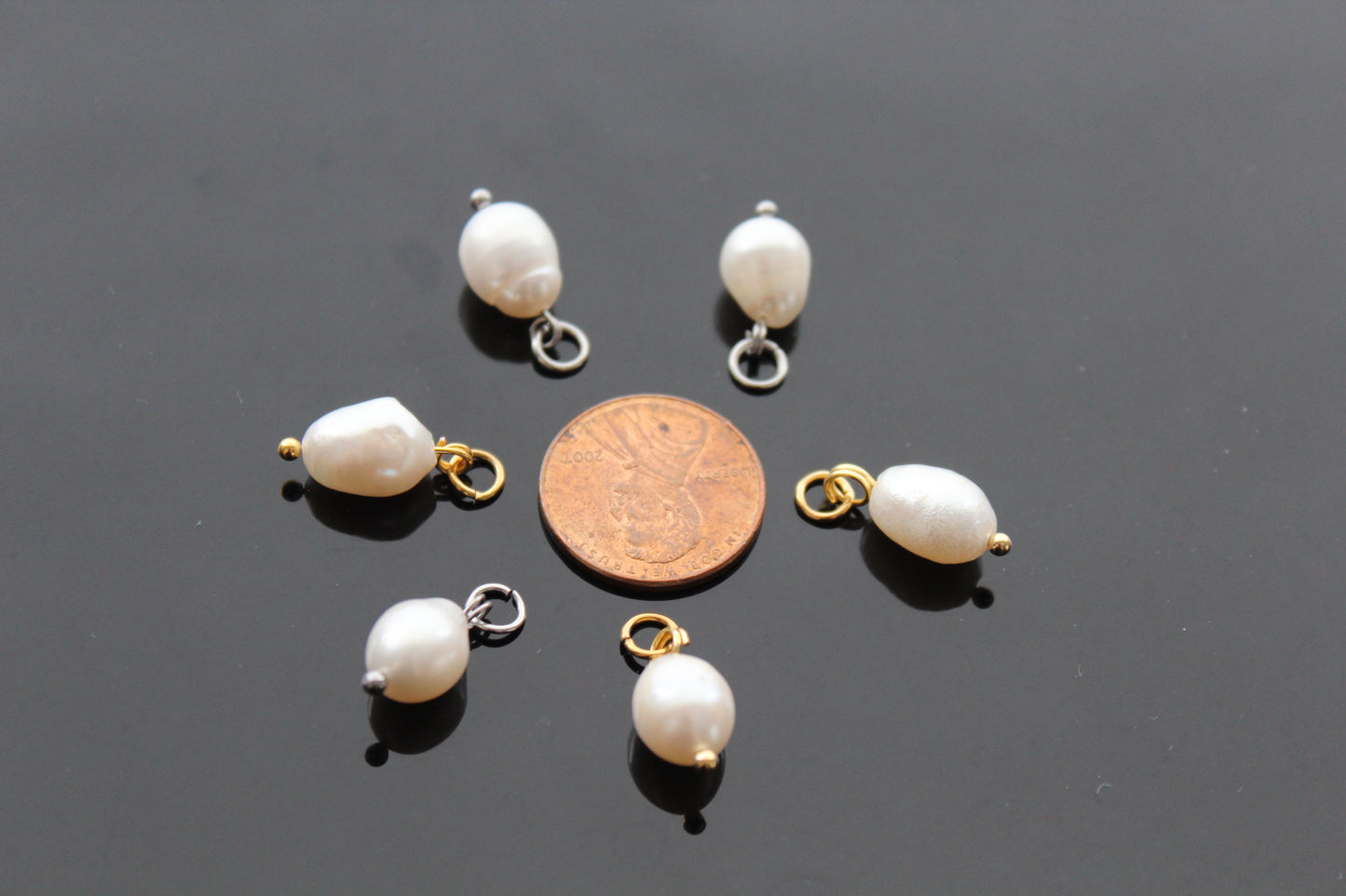2, 5, 10, 20, 50 natural freshwater pearls for jewelry making with stainless steel parts