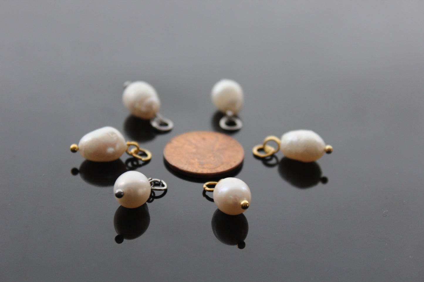 2, 5, 10, 20, 50 natural freshwater pearls for jewelry making with stainless steel parts