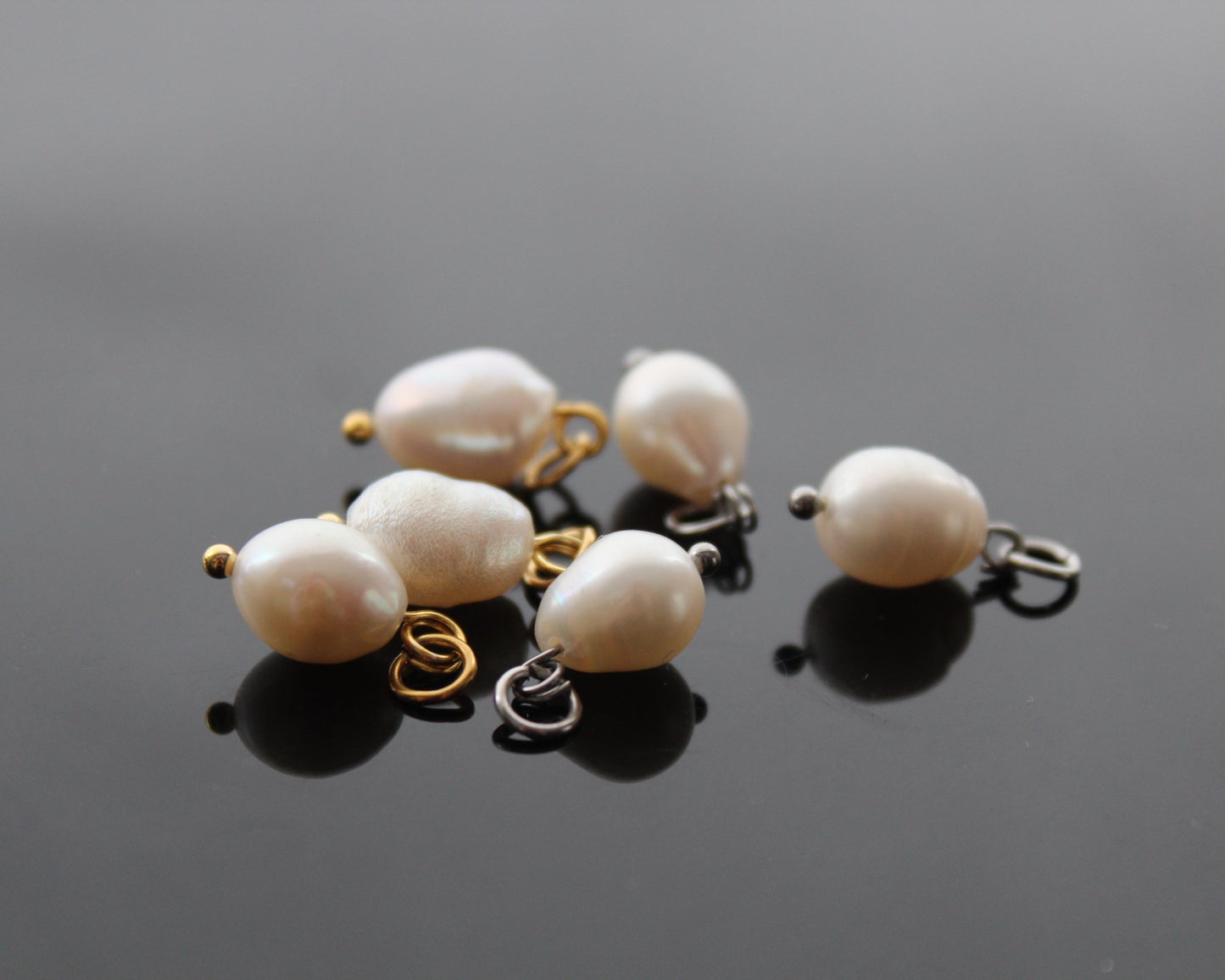 2, 5, 10, 20, 50 natural freshwater pearls for jewelry making with stainless steel parts