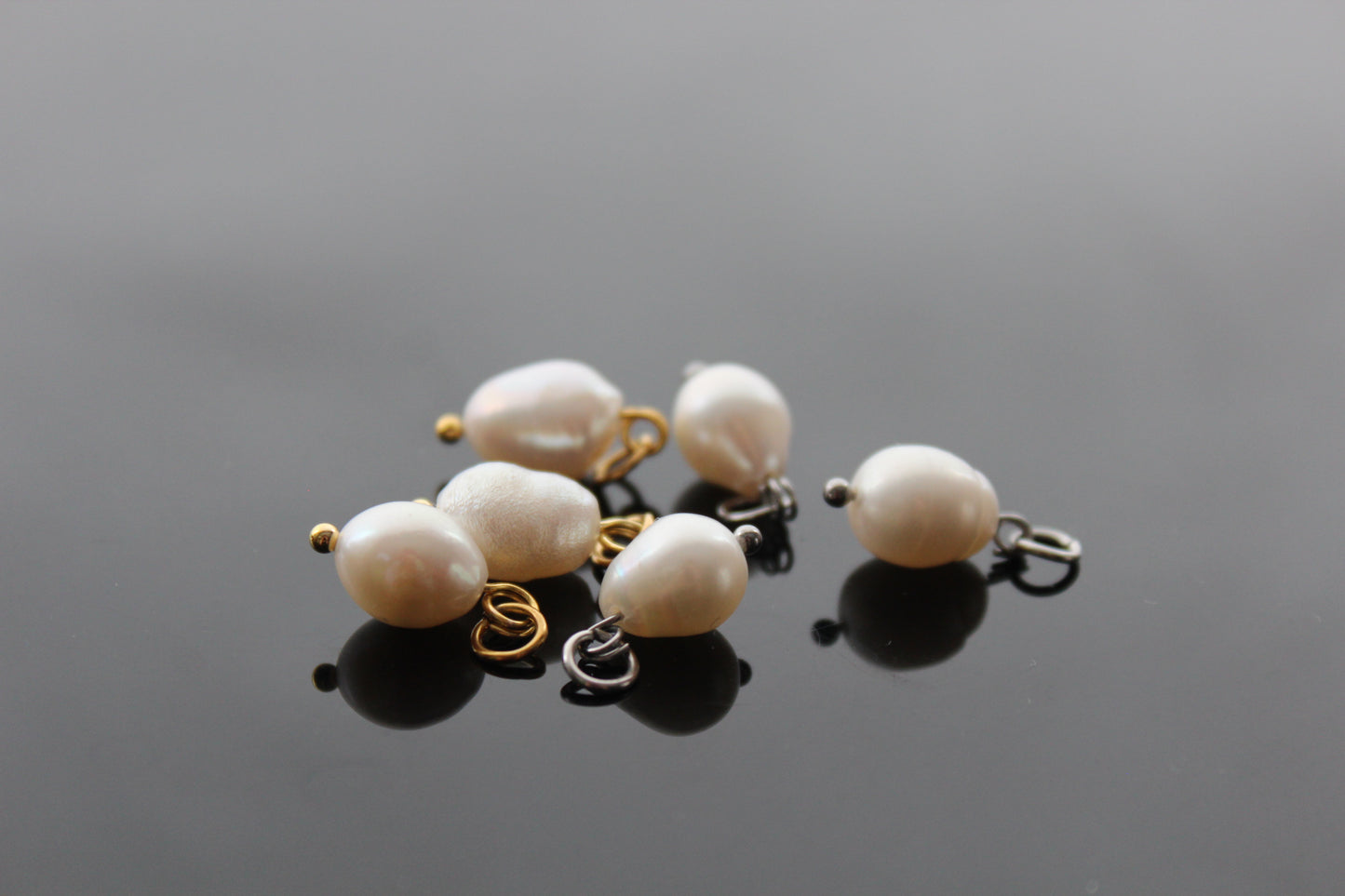 2, 5, 10, 20, 50 natural freshwater pearls for jewelry making with stainless steel parts