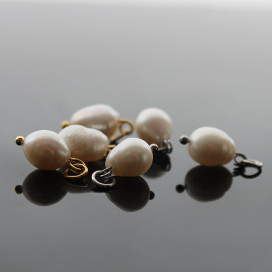 2, 5, 10, 20, 50 natural freshwater pearls for jewelry making with stainless steel parts