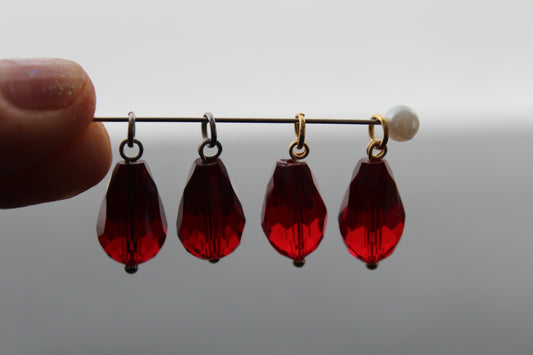 Set of 3, 5, 10, 20  faceted glass drop  shape beads