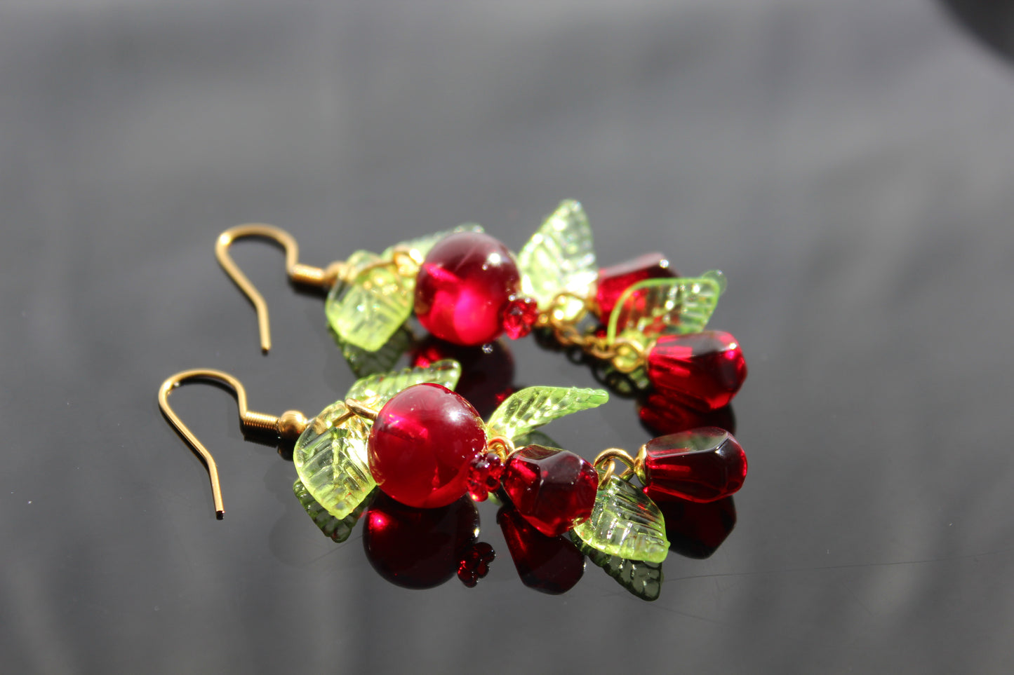 Hand made fruit dangle earrings