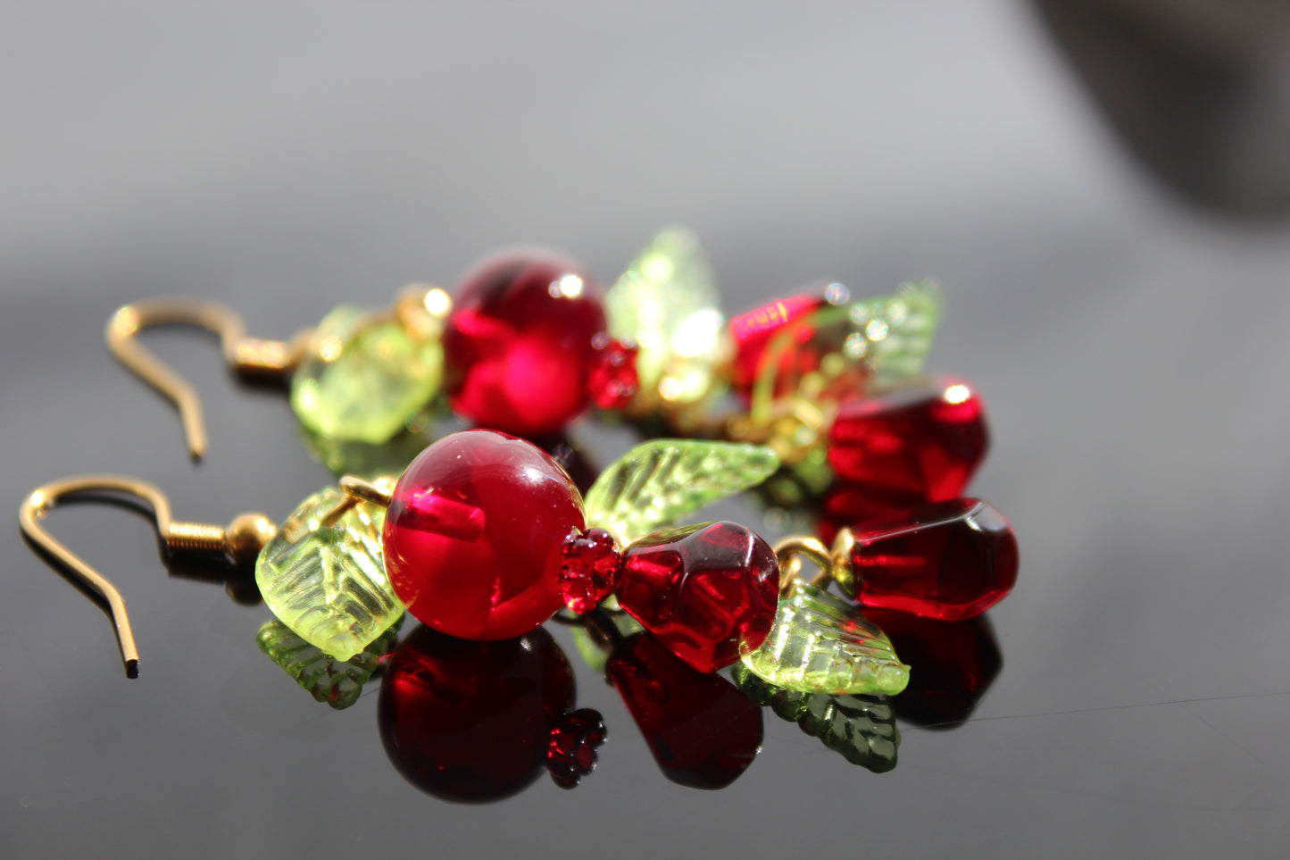 Hand made fruit dangle earrings