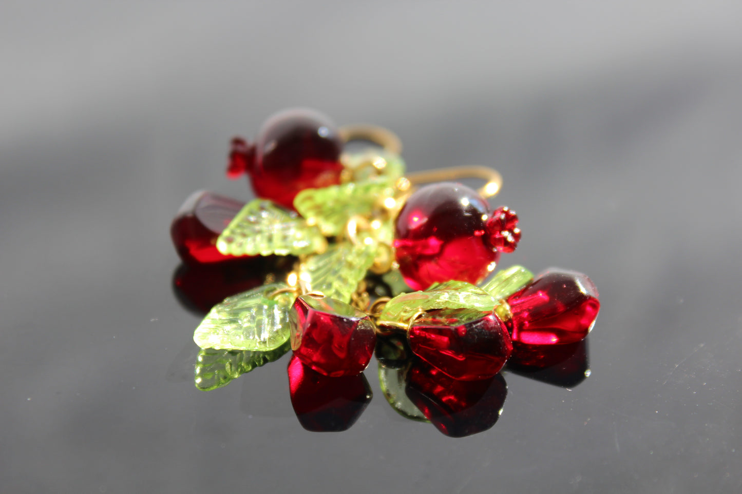 Hand made fruit dangle earrings