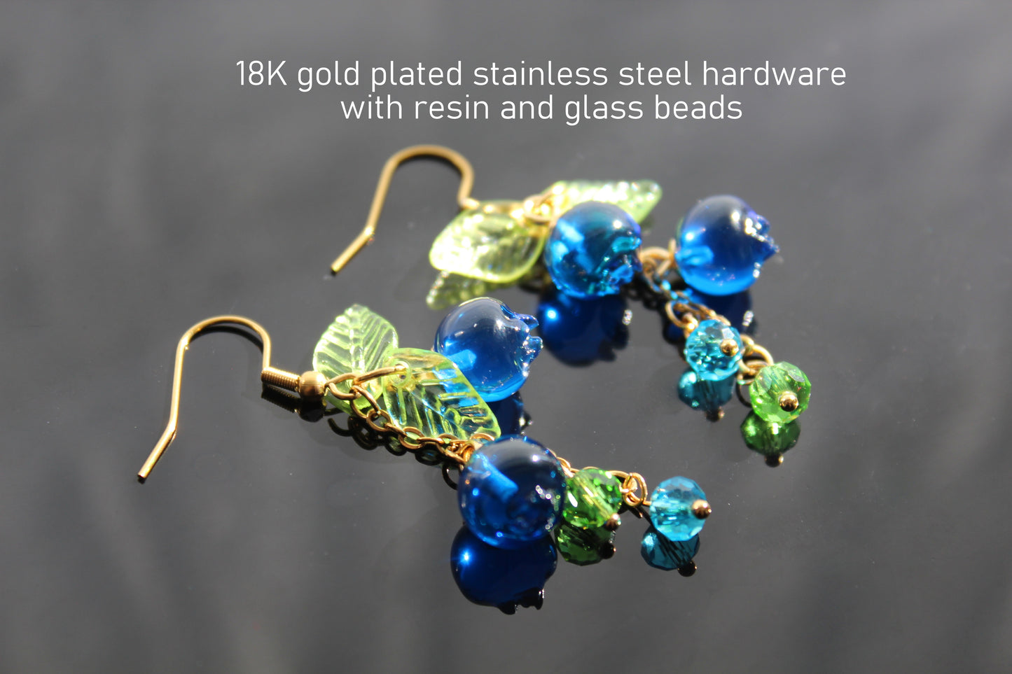 Hand made fruit dangle earrings