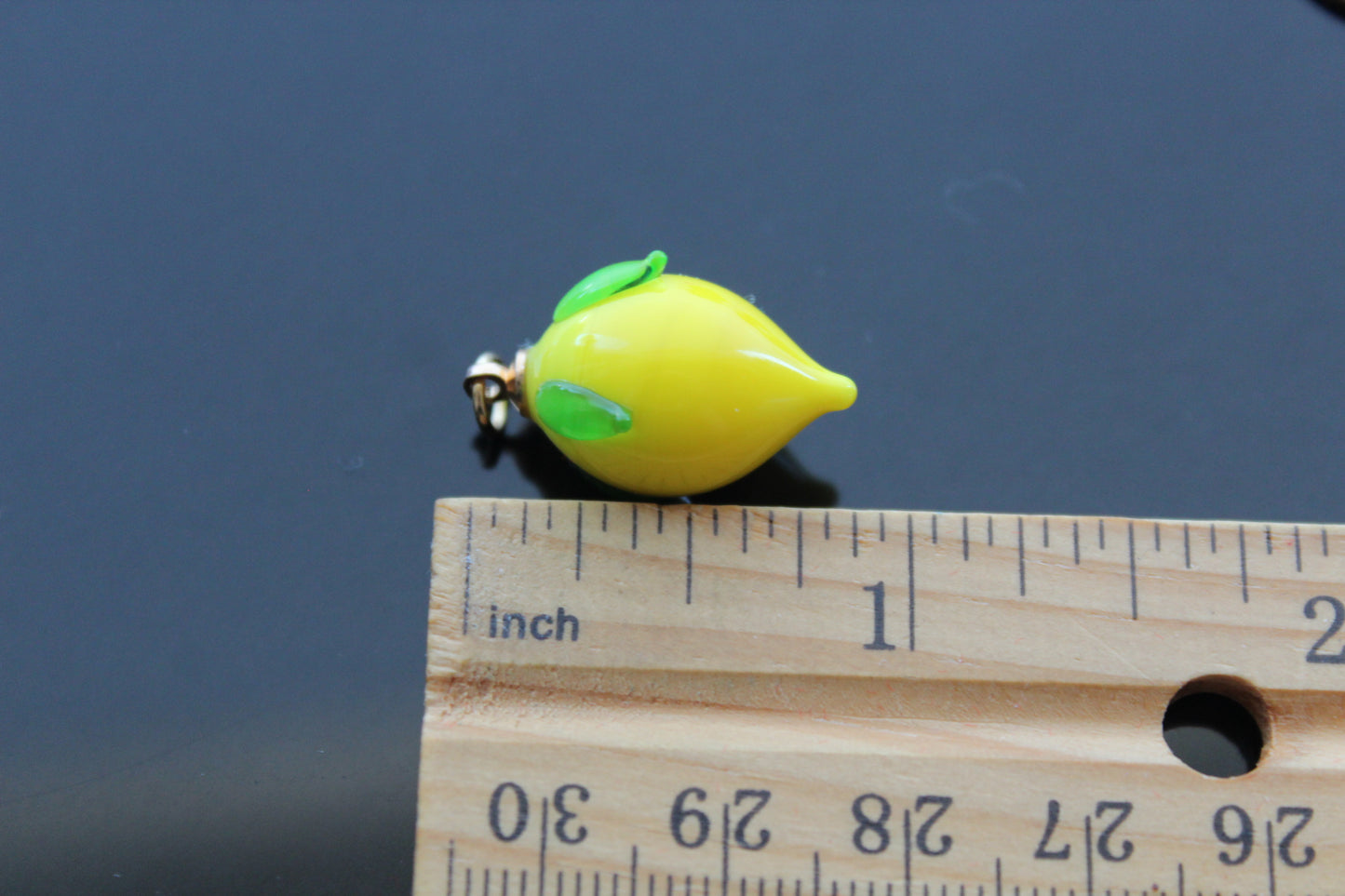 Glass Lemon charms for jewelry making , Ready to make jewelry findings