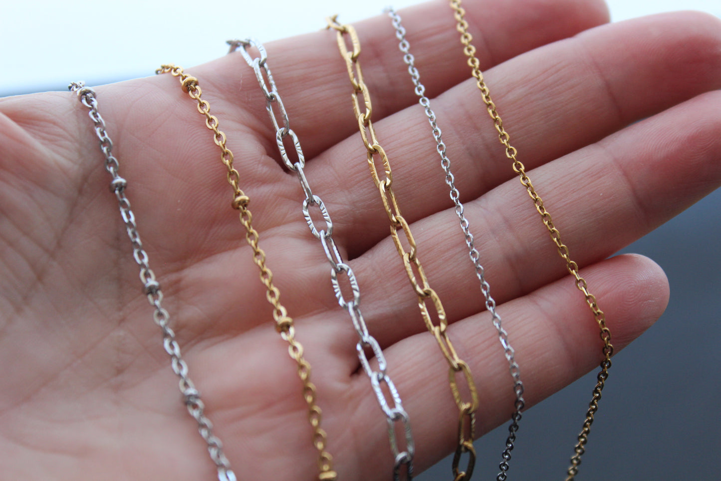 1,2,3,5,10,20 High quality surgical stainless steel colorfast chains with extension guaranteed good quality