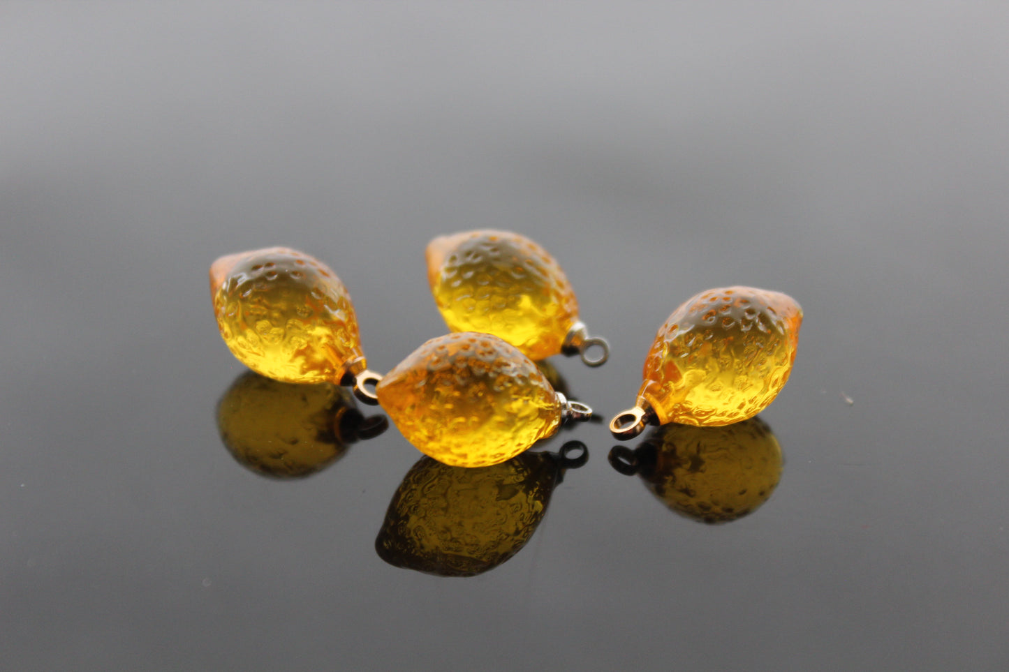 Bulk Resin Lemon charms for jewelry making, Ready to make jewelry findings
