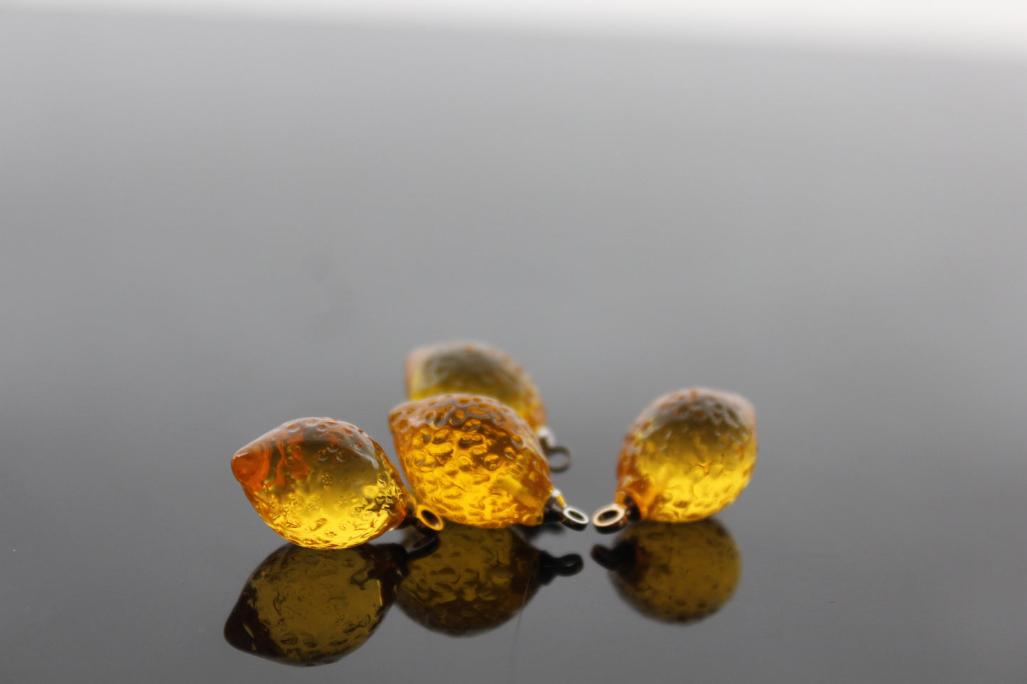 Bulk Resin Lemon charms for jewelry making, Ready to make jewelry findings