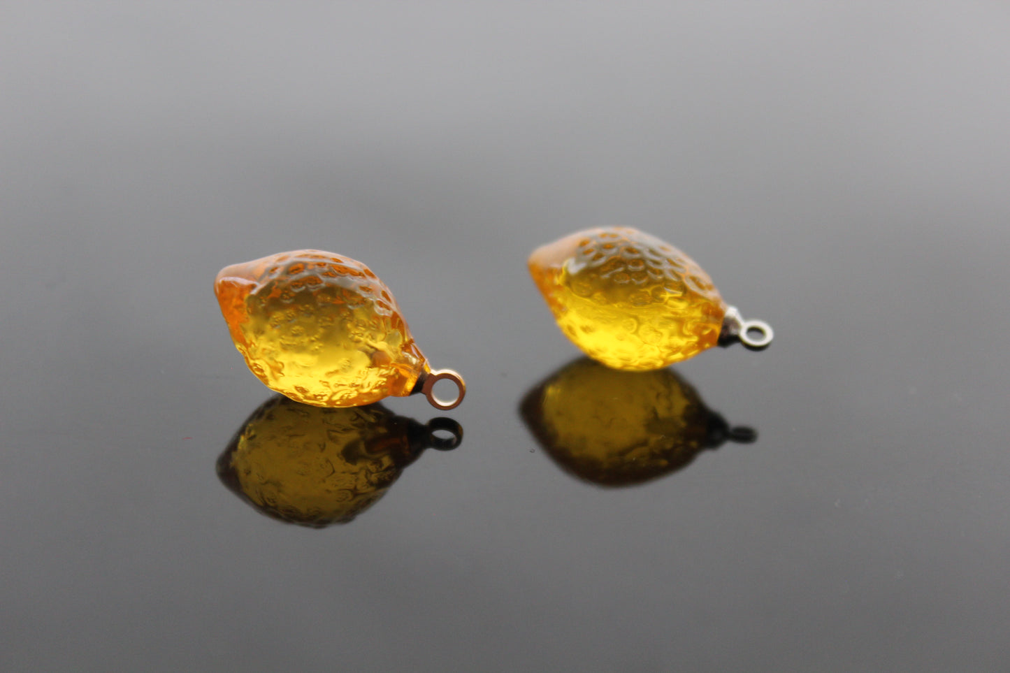 Bulk Resin Lemon charms for jewelry making, Ready to make jewelry findings