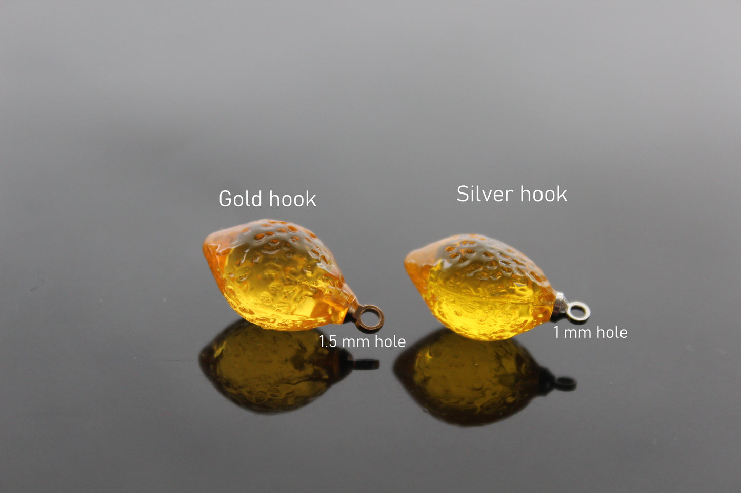 Bulk Resin Lemon charms for jewelry making, Ready to make jewelry findings