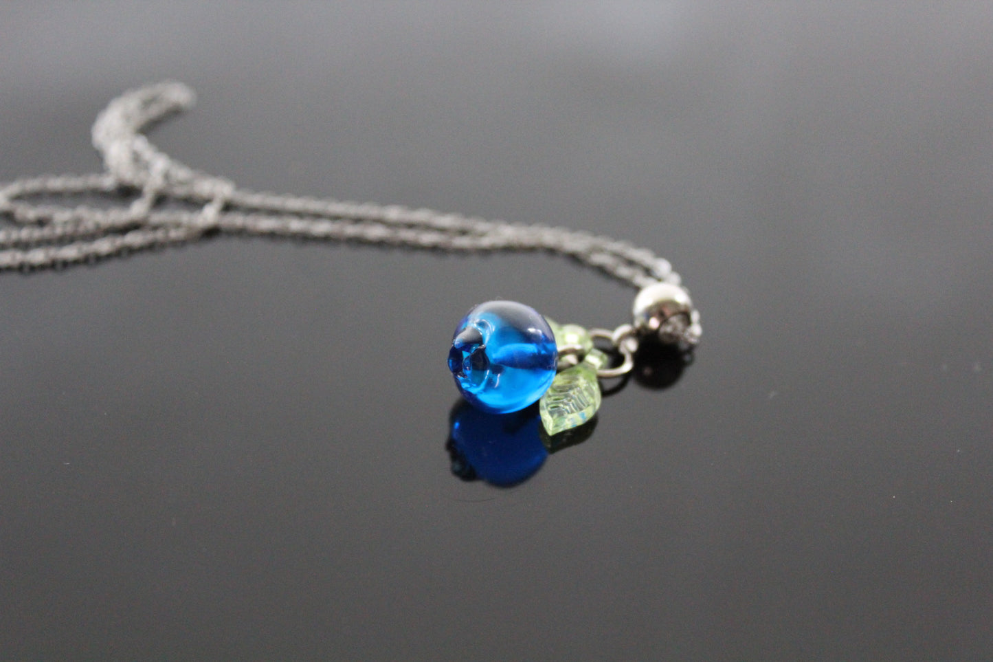 Lightweight Blueberry resin bead jewelry, crafted with non-tarnish, hypoallergenic stainless steel hardware