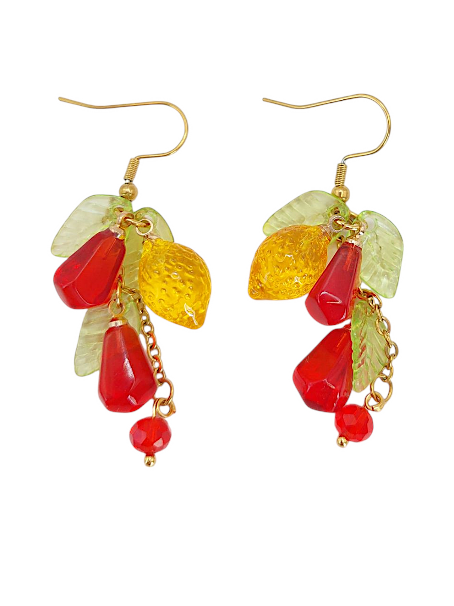 Hand made fruit dangle earrings