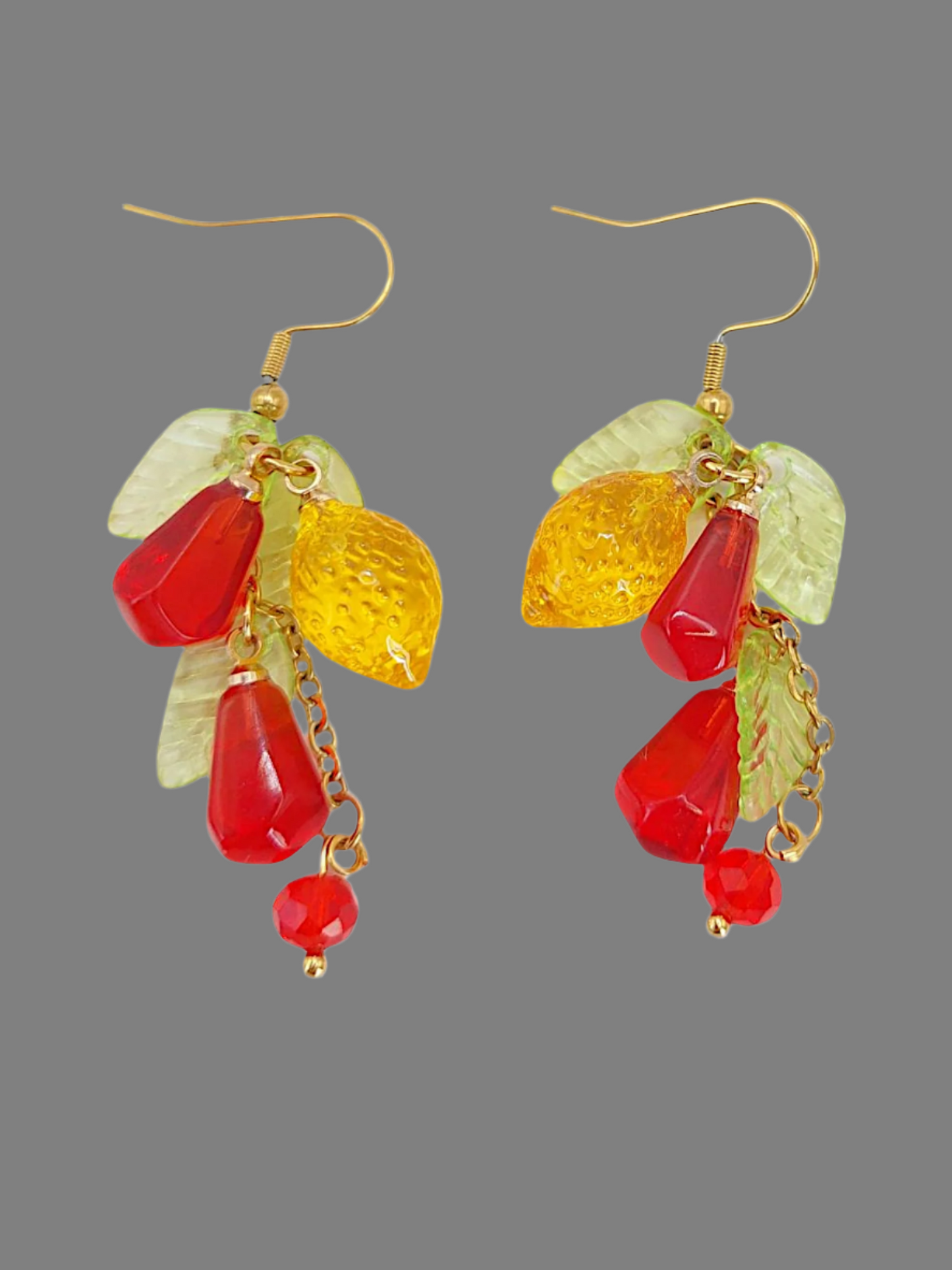 Hand made fruit dangle earrings
