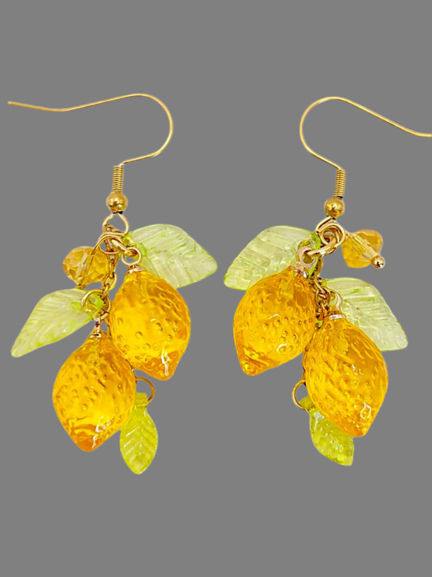 Hand made fruit dangle earrings