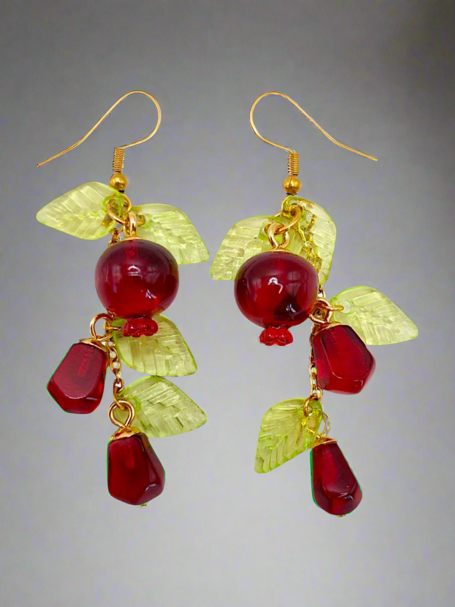 Hand made fruit dangle earrings