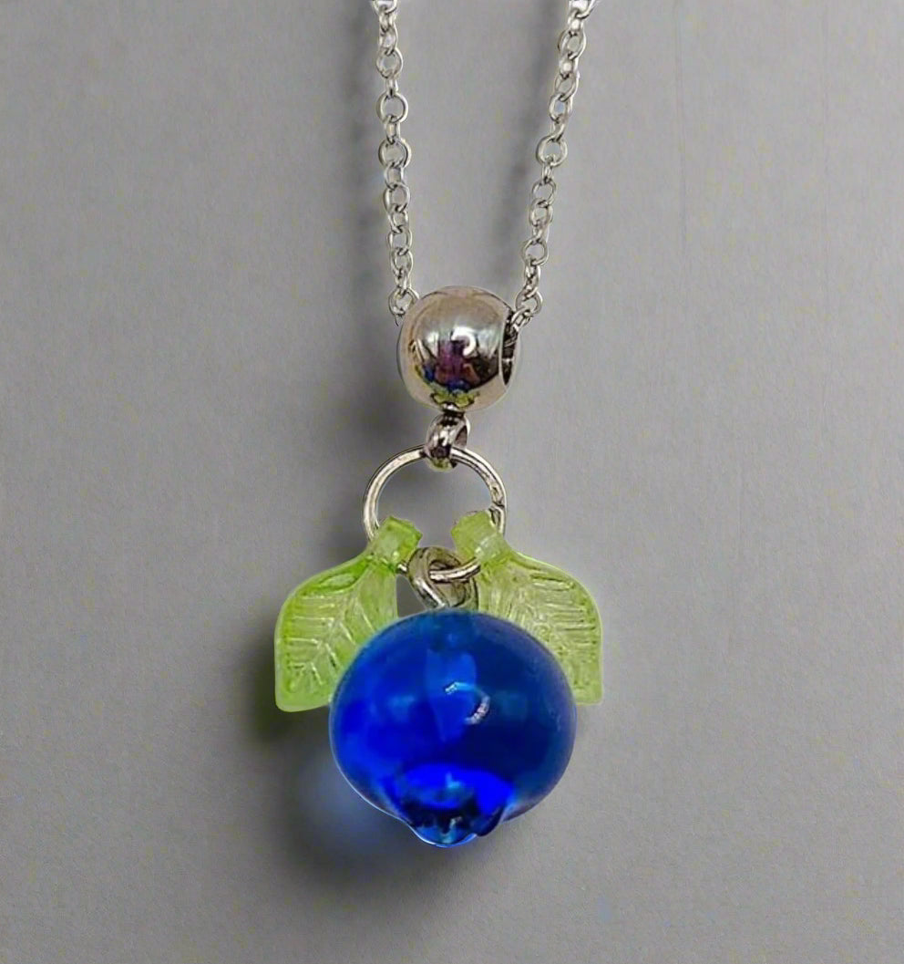 Lightweight Blueberry resin bead jewelry, crafted with non-tarnish, hypoallergenic stainless steel hardware