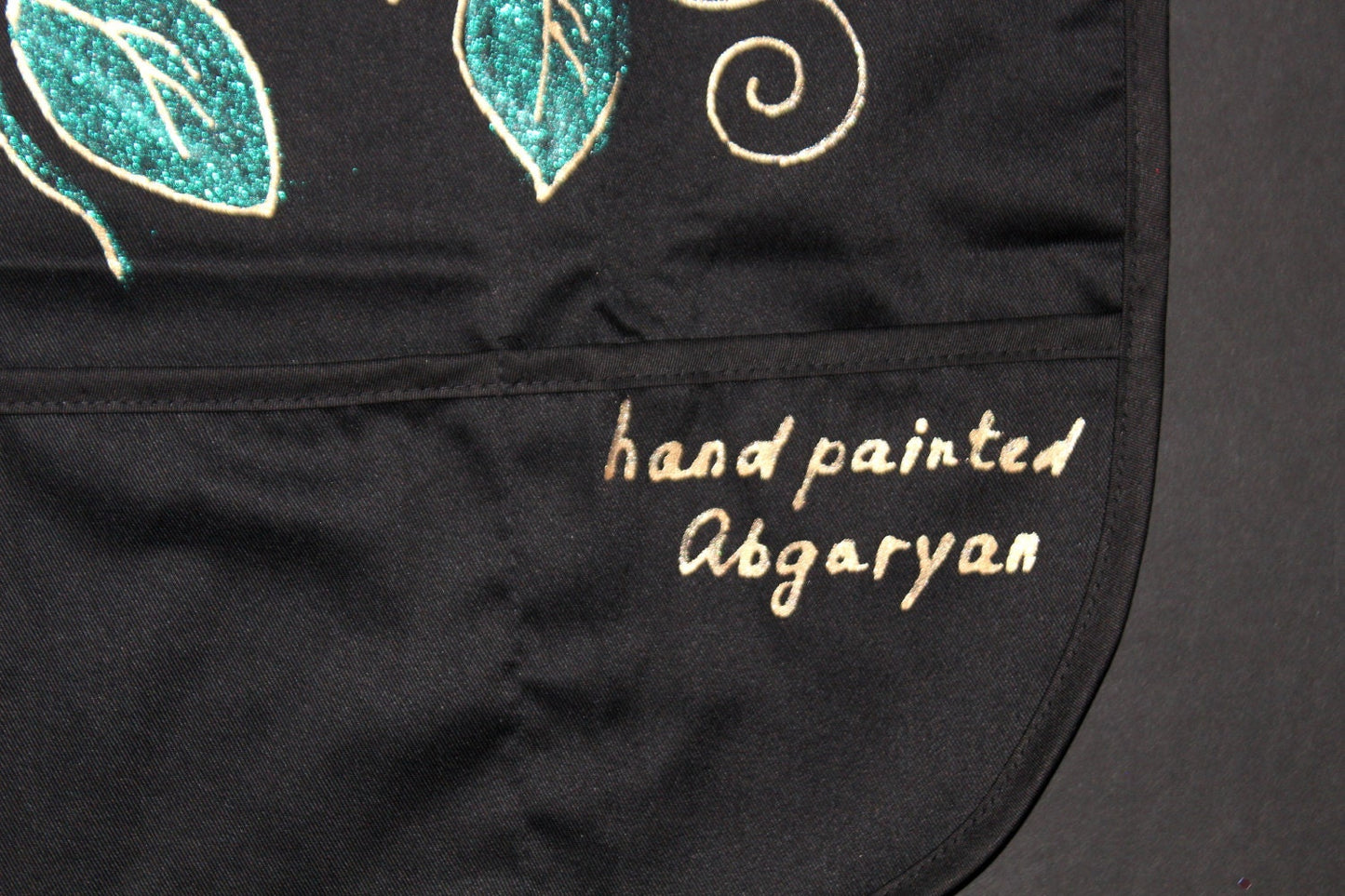 Hand painted pomegranates apron