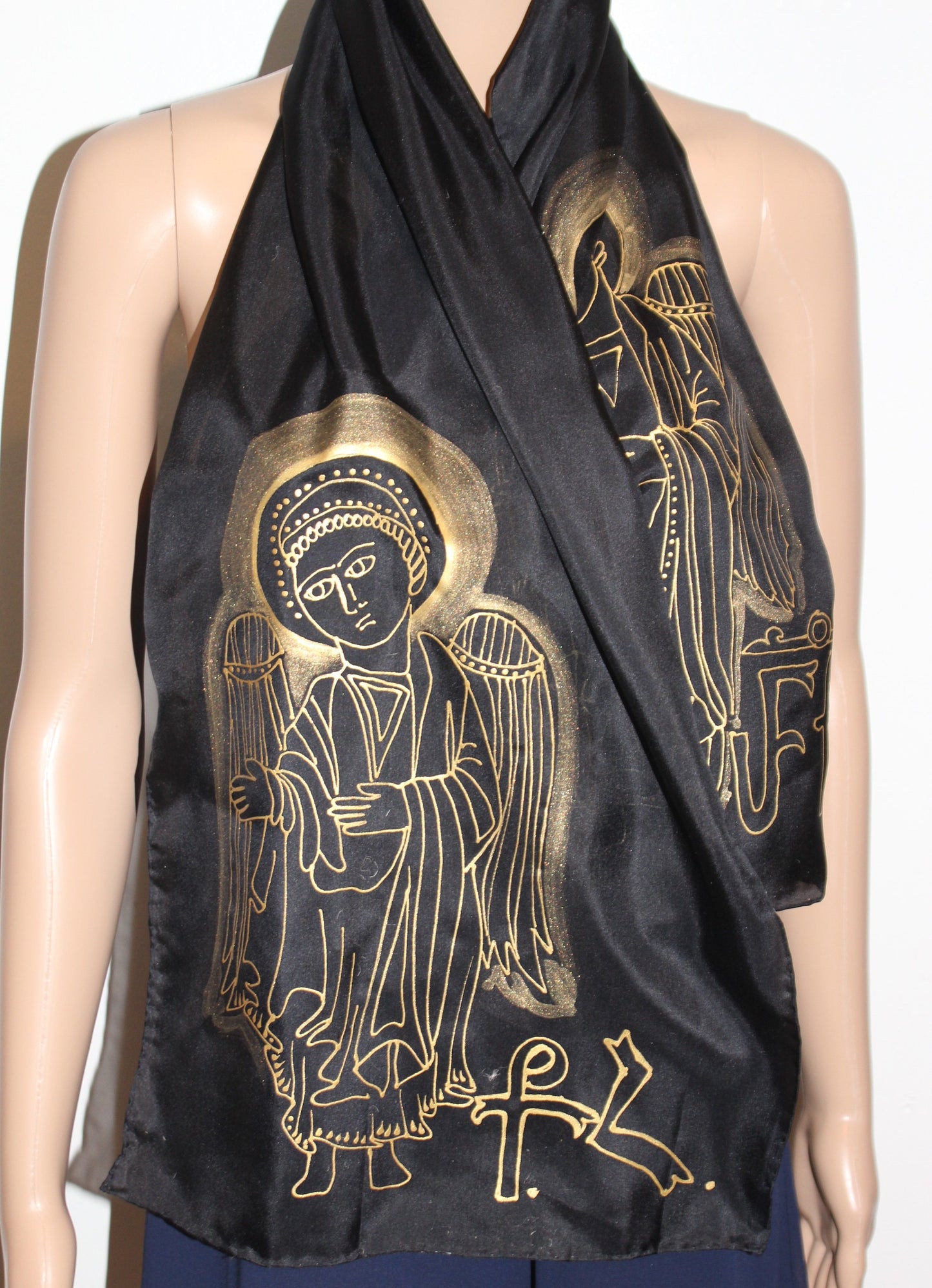 Shipping from US,Hand painted silk scarf, Armenian church head cover,Armenian church accessory for woman,holy spirit,Easter gift