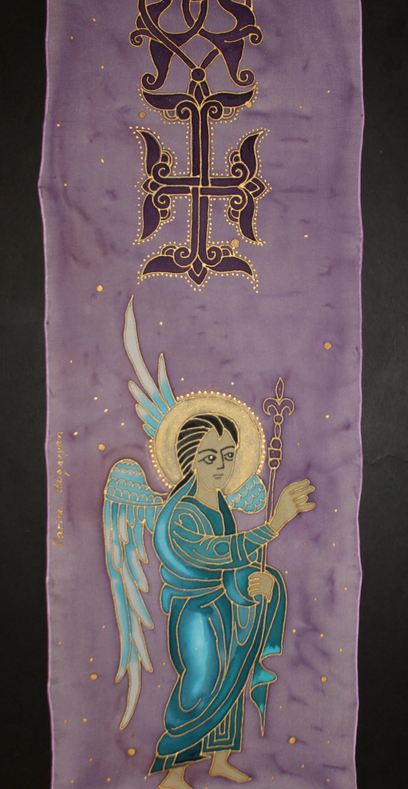 Hand painted Armenian miniature scarf