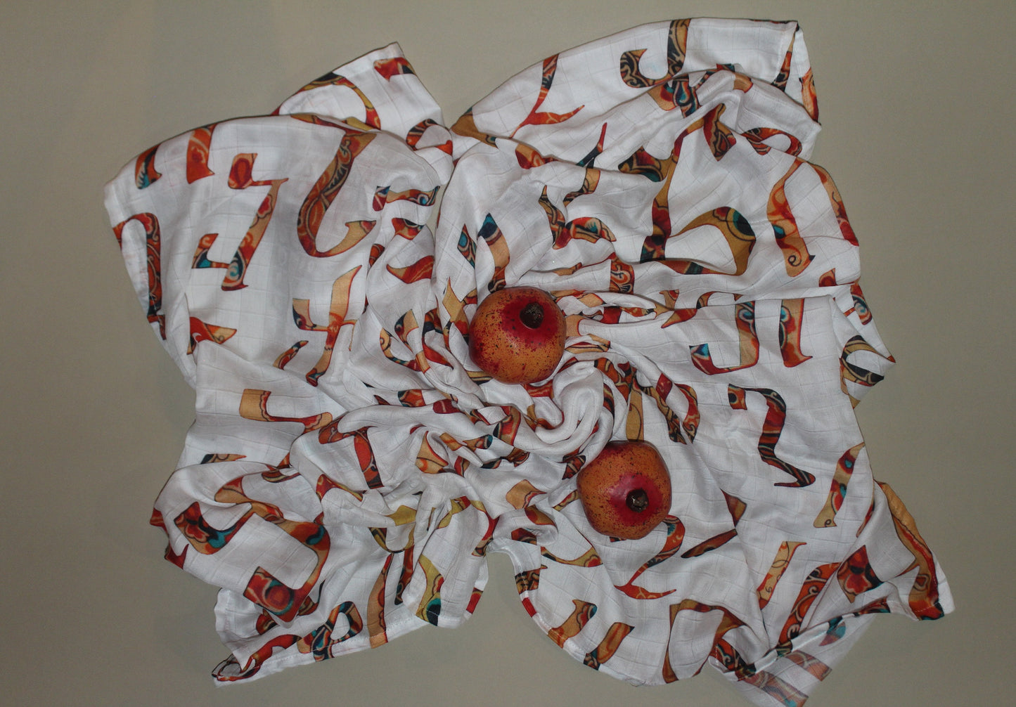 52-50 in newborn blanket  Armenian letter Alphabet   pure cotton muslin swaddle prewashed