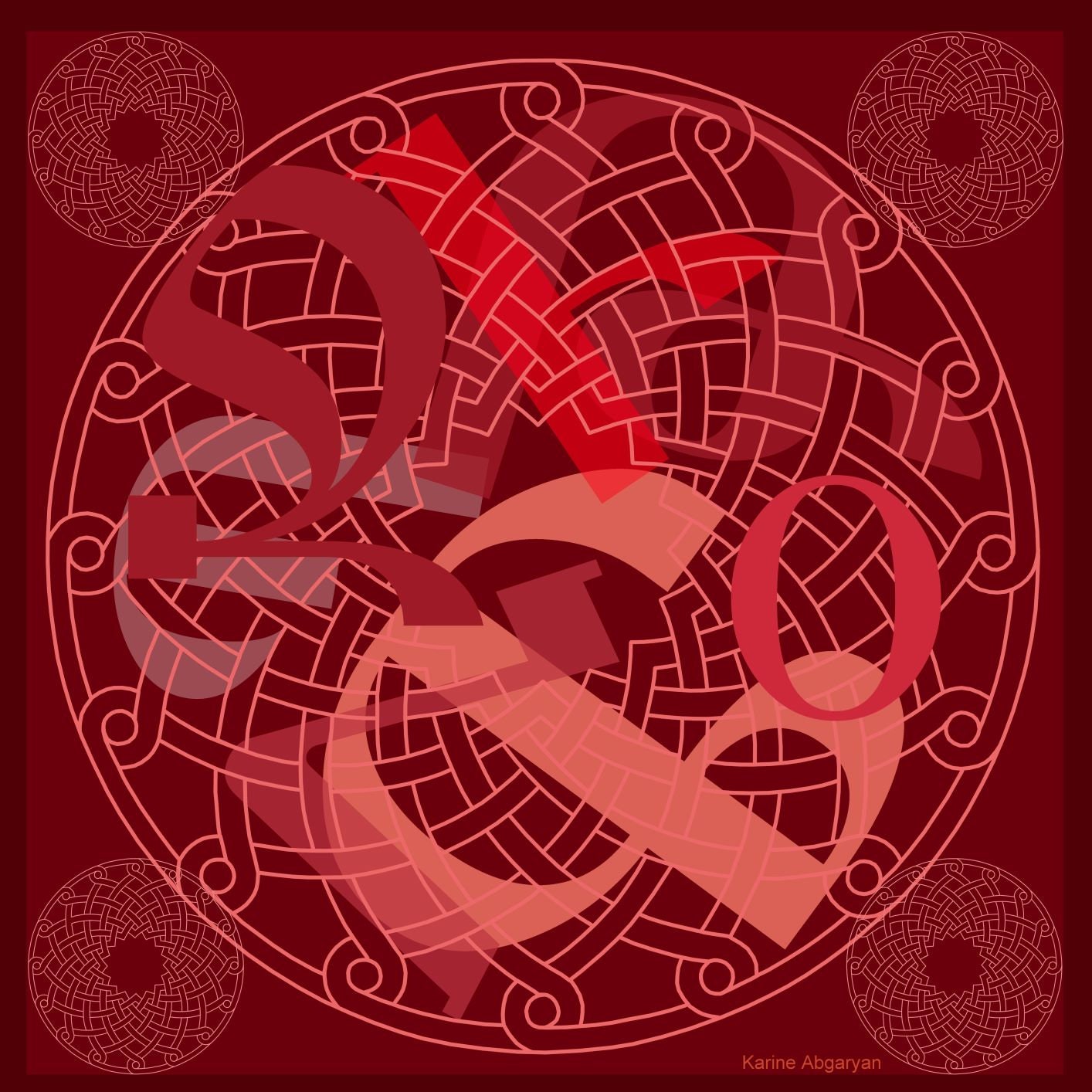 Armenian alphabet Silk scarf perfect gift for mother, for her