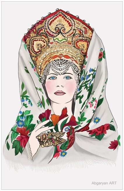 Russian  poster Wall art Russian Woman