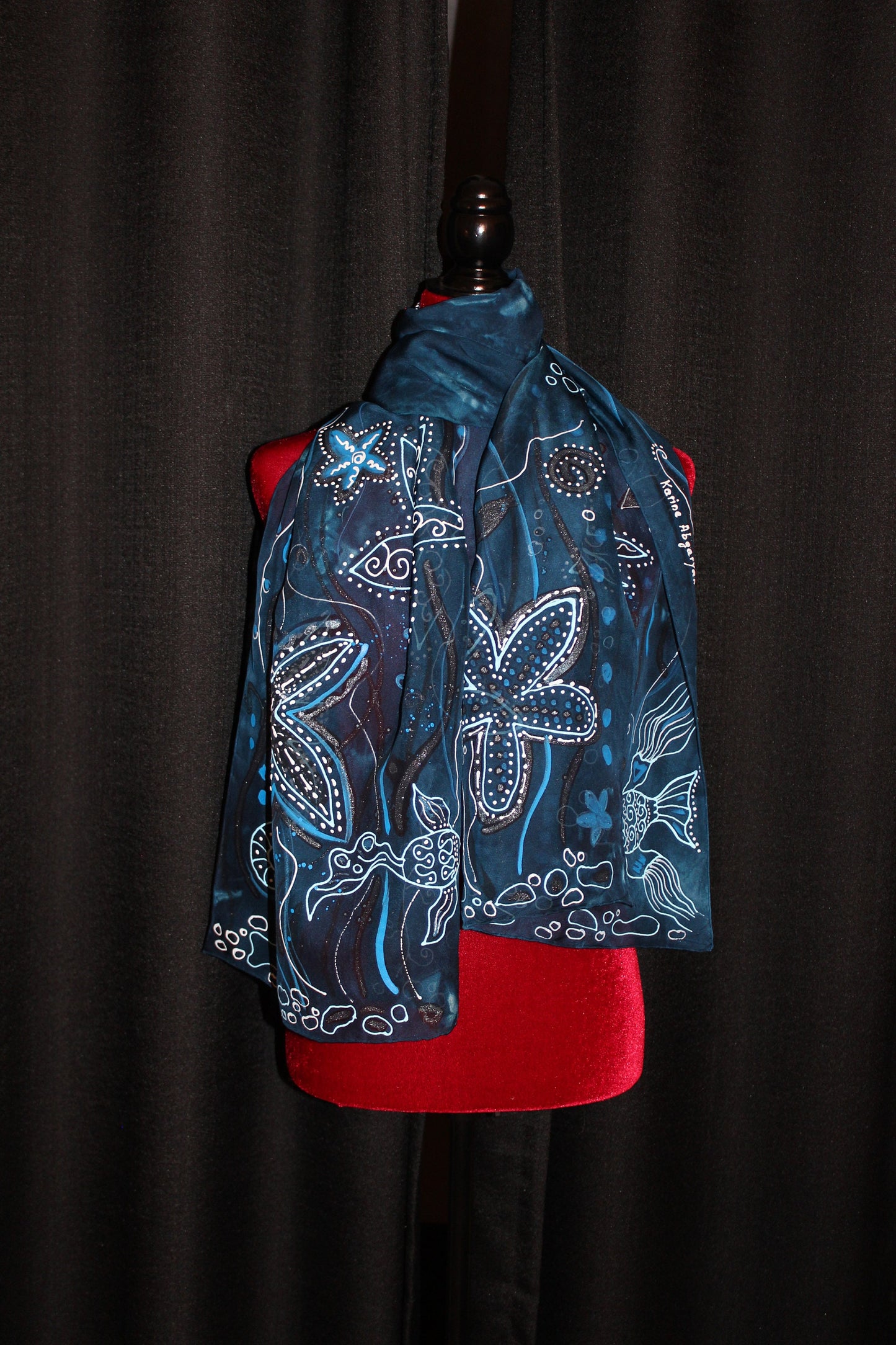 Hand painted Starfish scarf