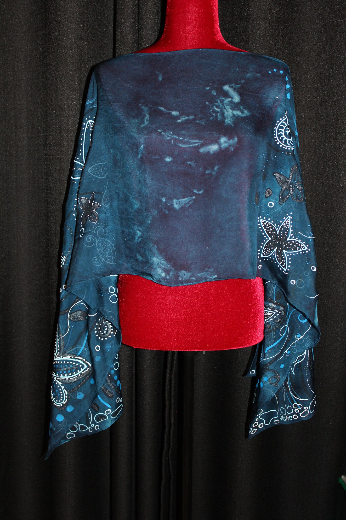 Hand painted Starfish scarf