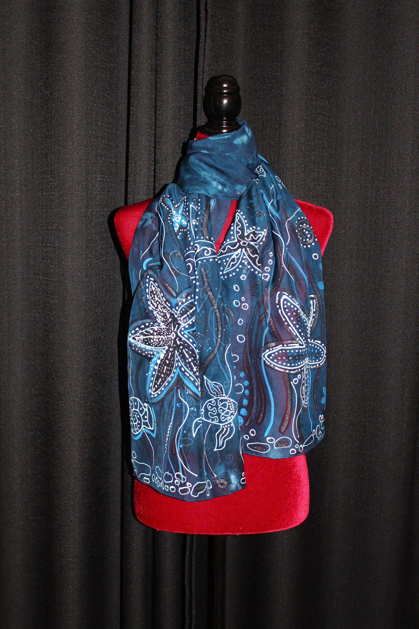 Hand painted Starfish scarf