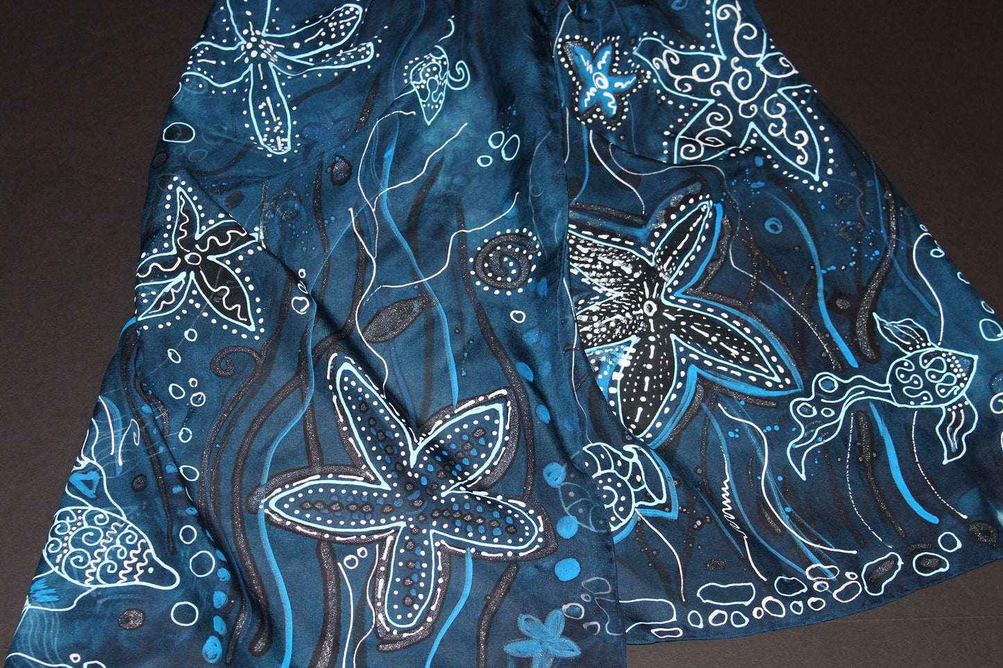 Hand painted Starfish scarf