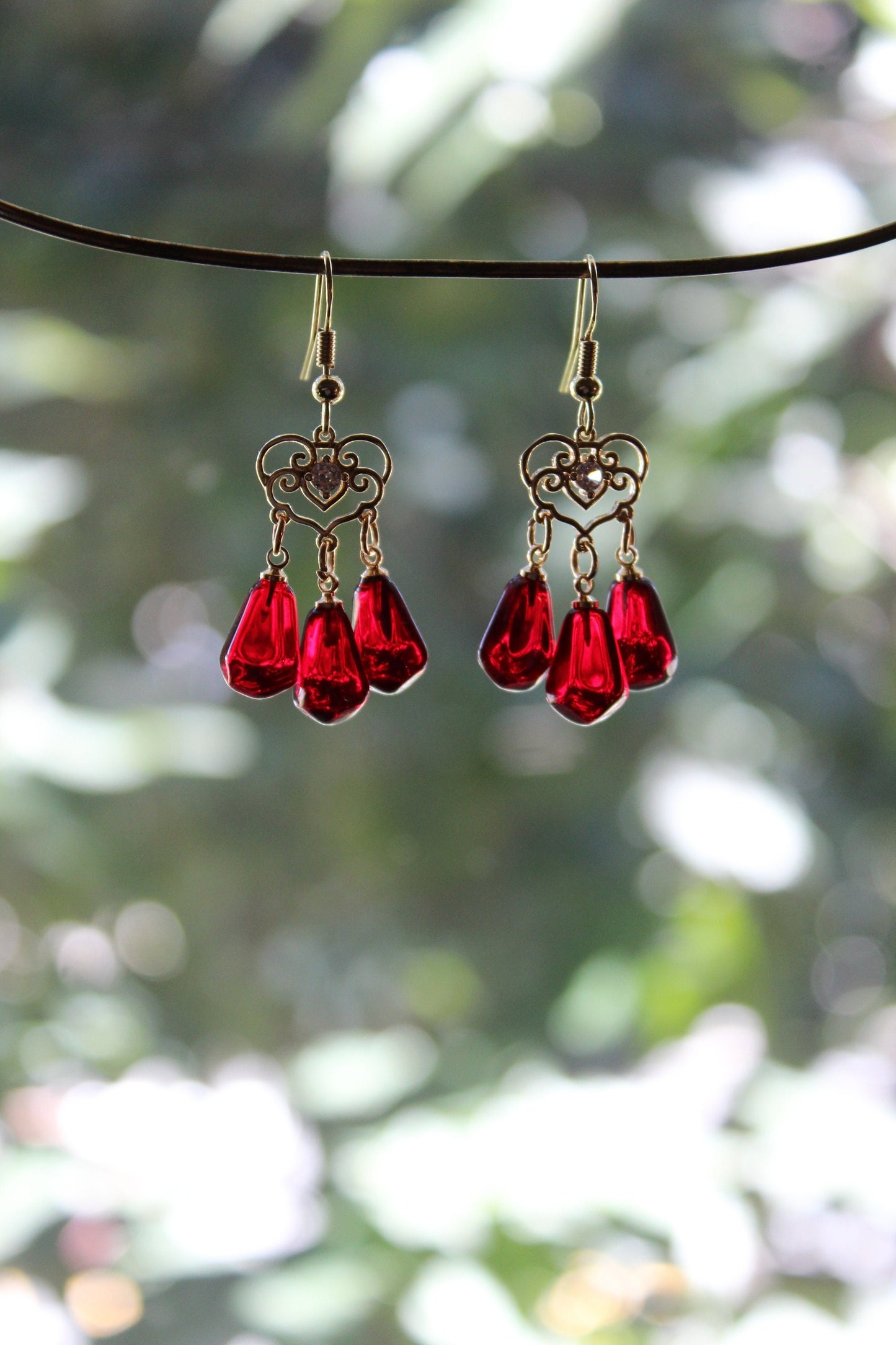 14K Gold plated stainless steel handmade pomegranate earrings