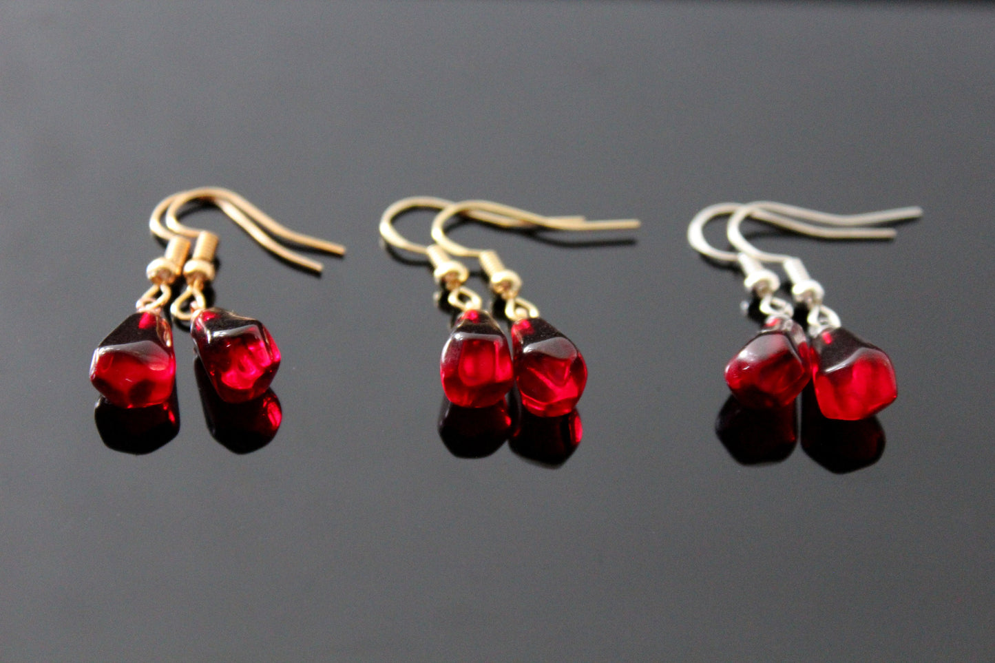 14K gold plated stainless steel handmade non tarnish pomegranate seeds jewelry set