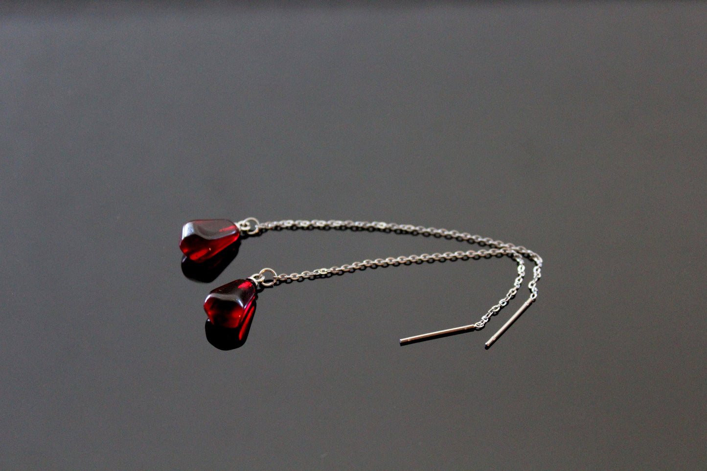 14K gold plated stainless steel, hypoallergic non tarnish jewelry Pomegranate seed necklace and earrings,